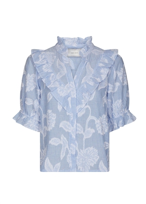 Manet jacuard bluse Light Blue Neo Noir 